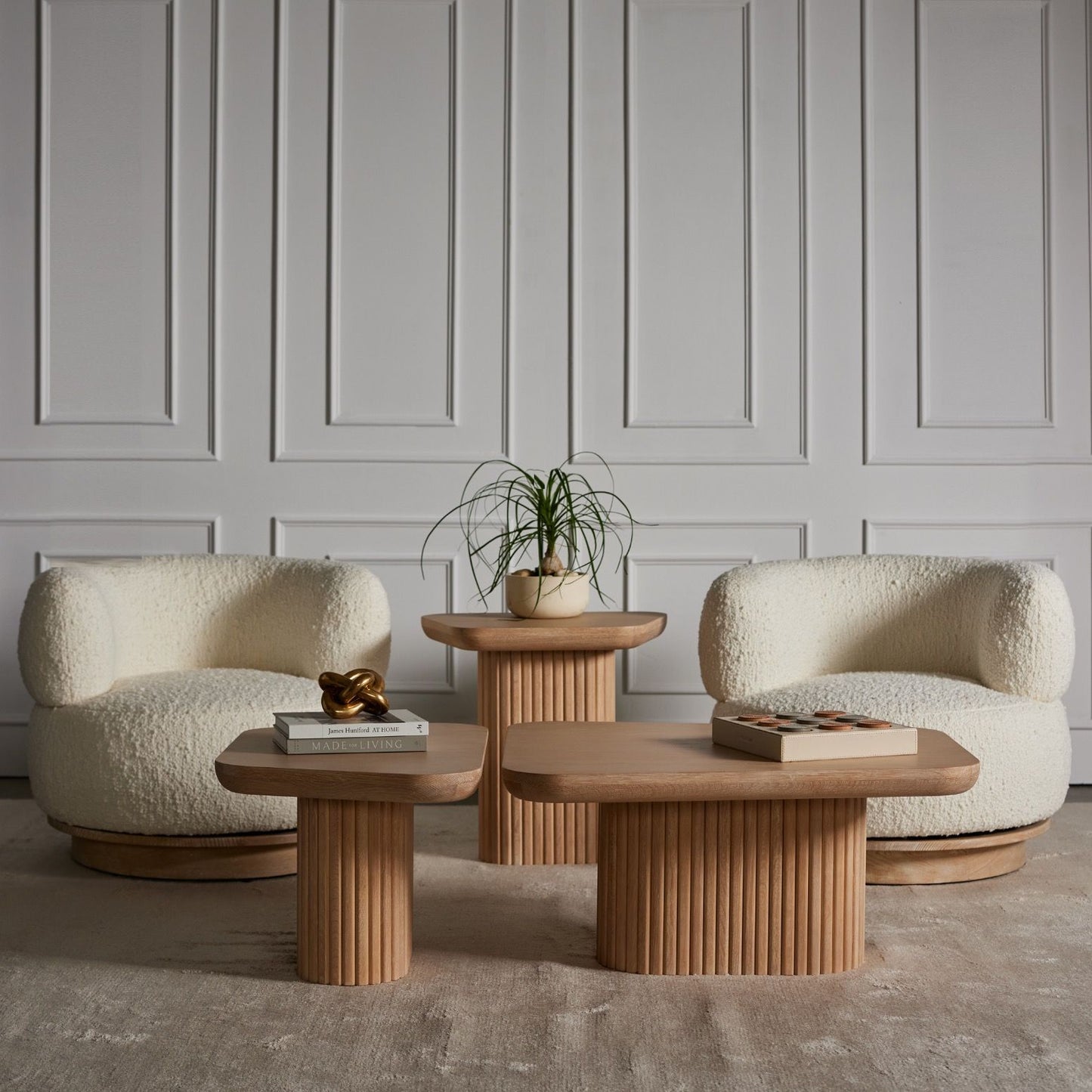 Boucle Swivel Lounge Chair