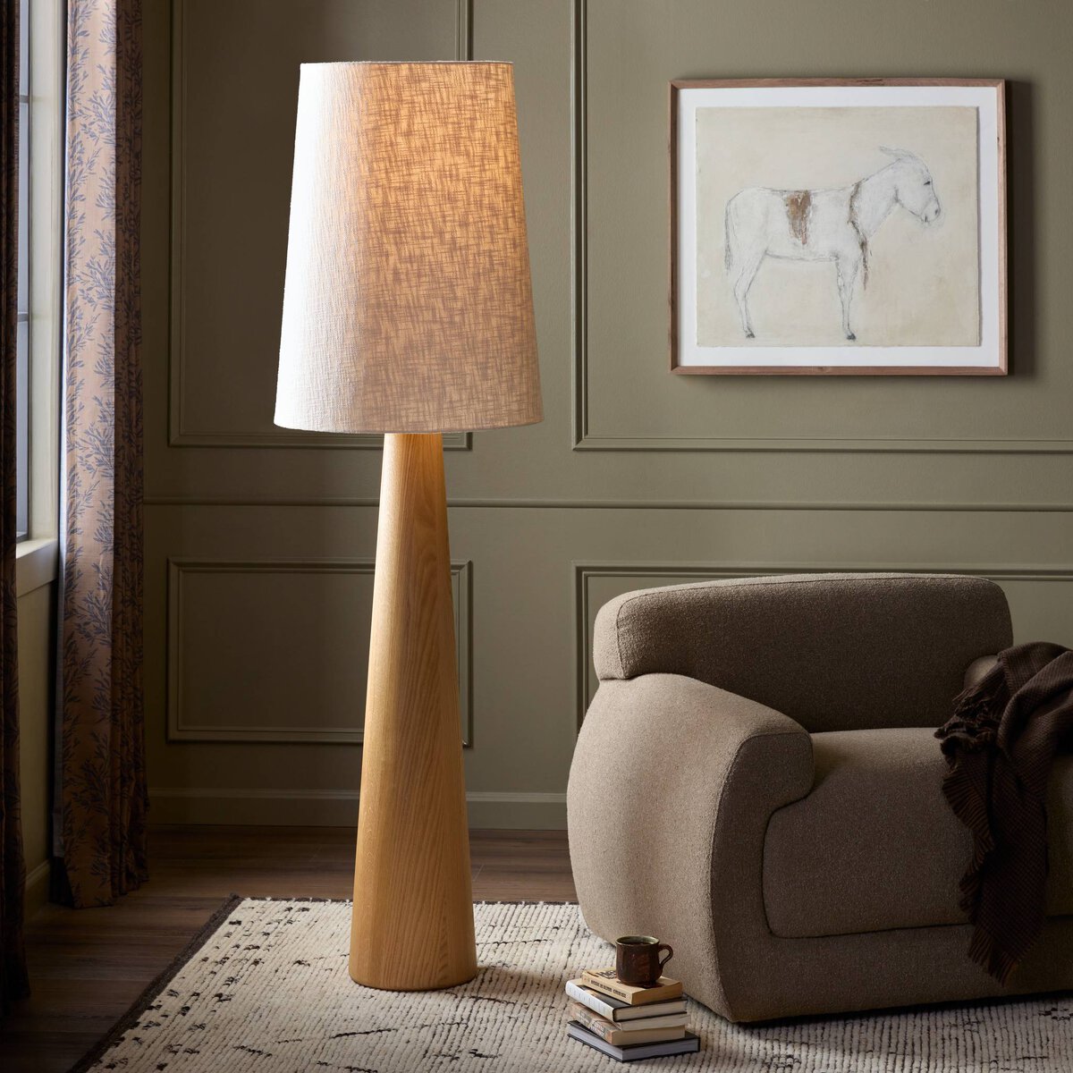 Tapered Wood Floor Lamp