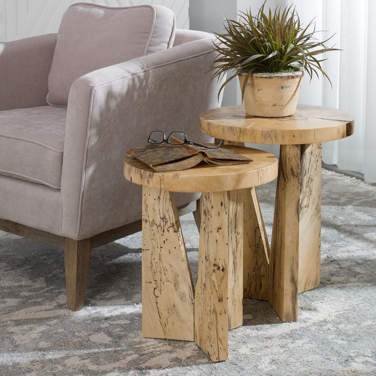 Tamarind Wood Nesting Tables (Set of 2)