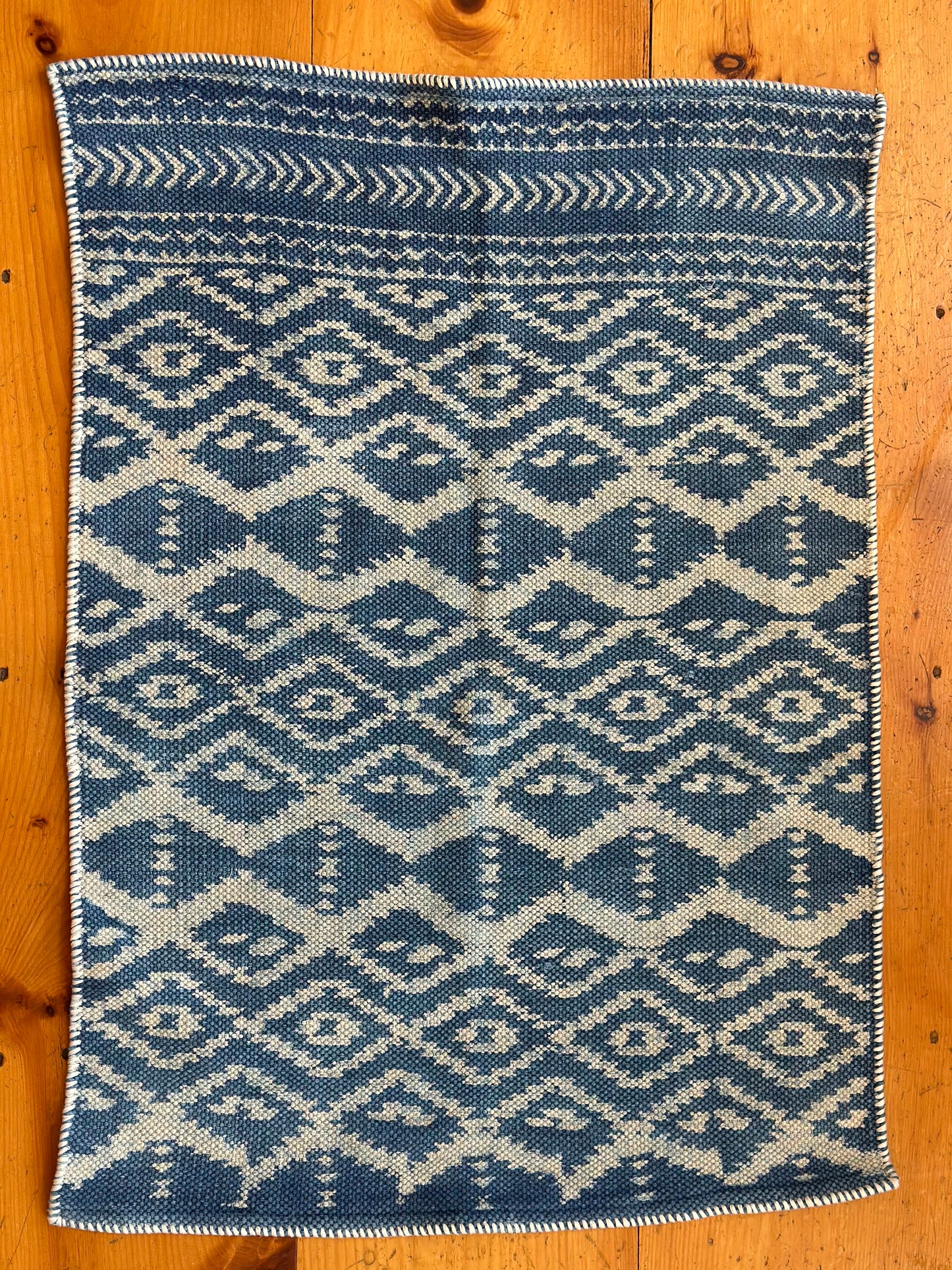 Indy Home Zag Block Print Cotton Rug
