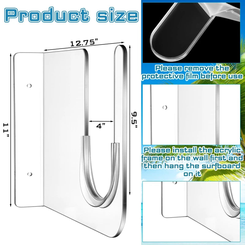 Acrylic Surfboard Wall Mount