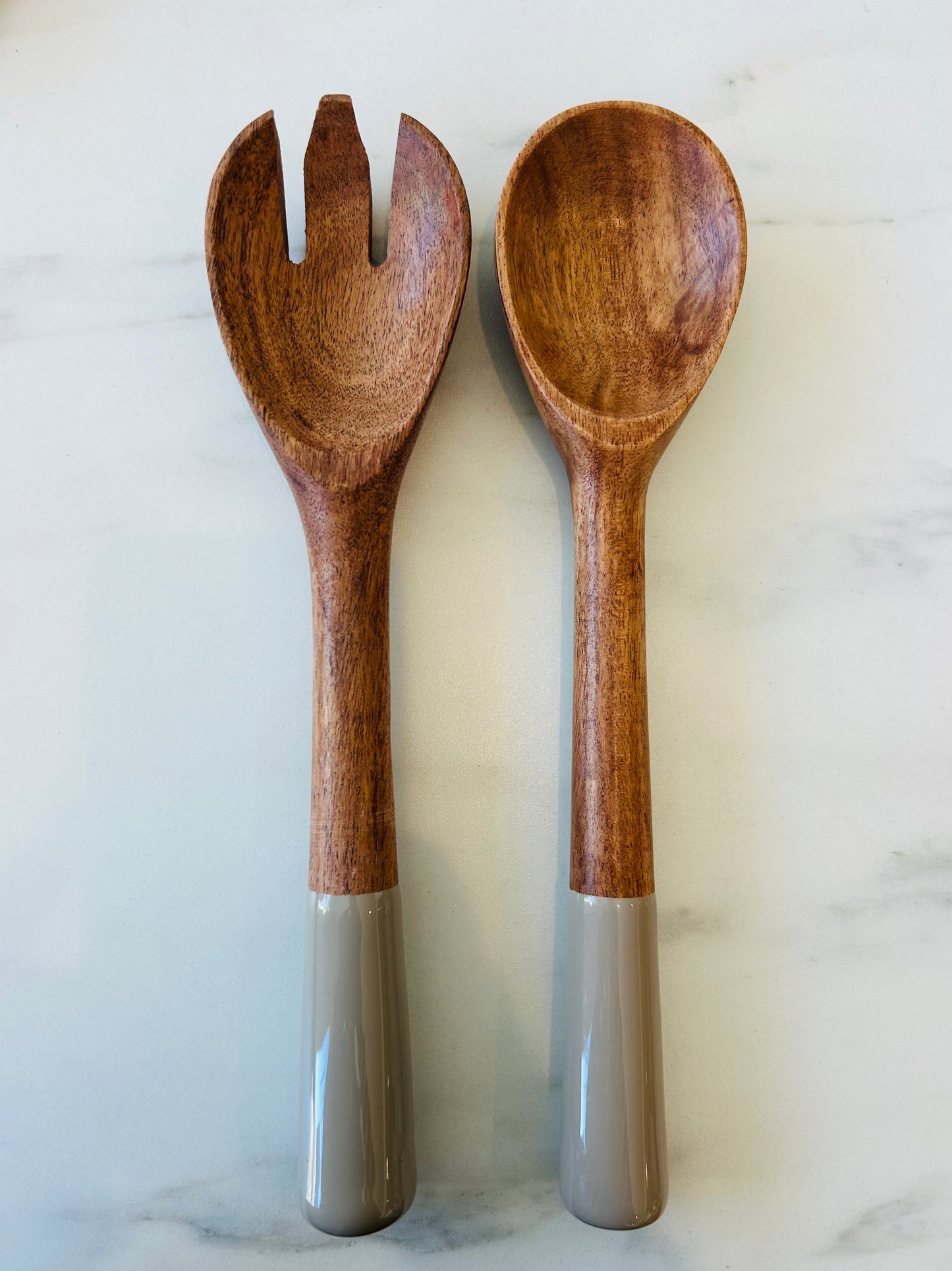 Indy Home Oval Mango Wood & Enamel Servers