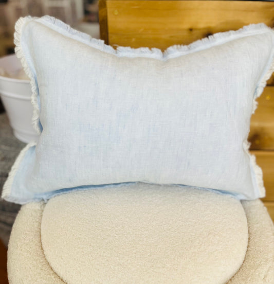 Soft Linen Fringe Pillow