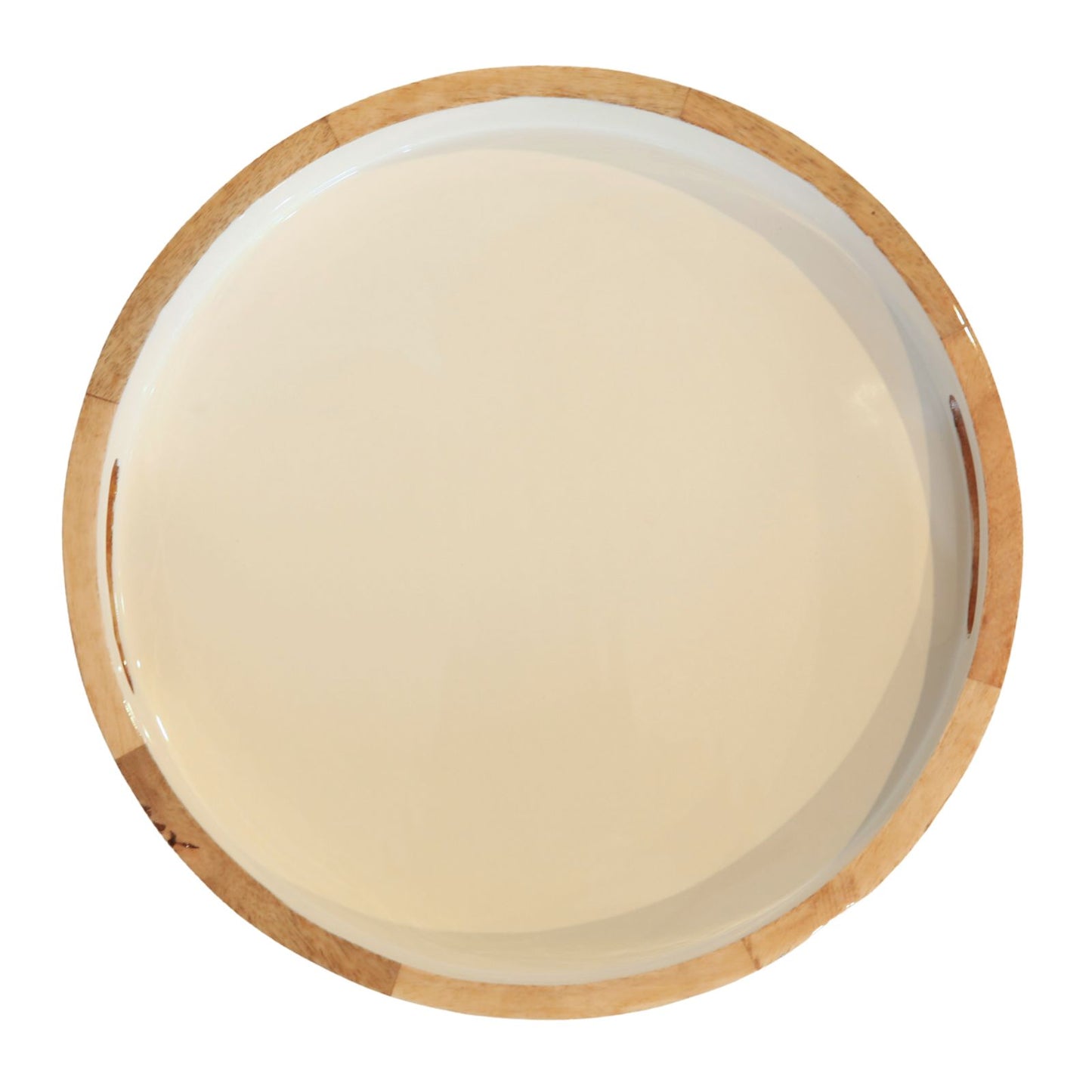 Indy Home Mango Wood & Enamel Round Tray