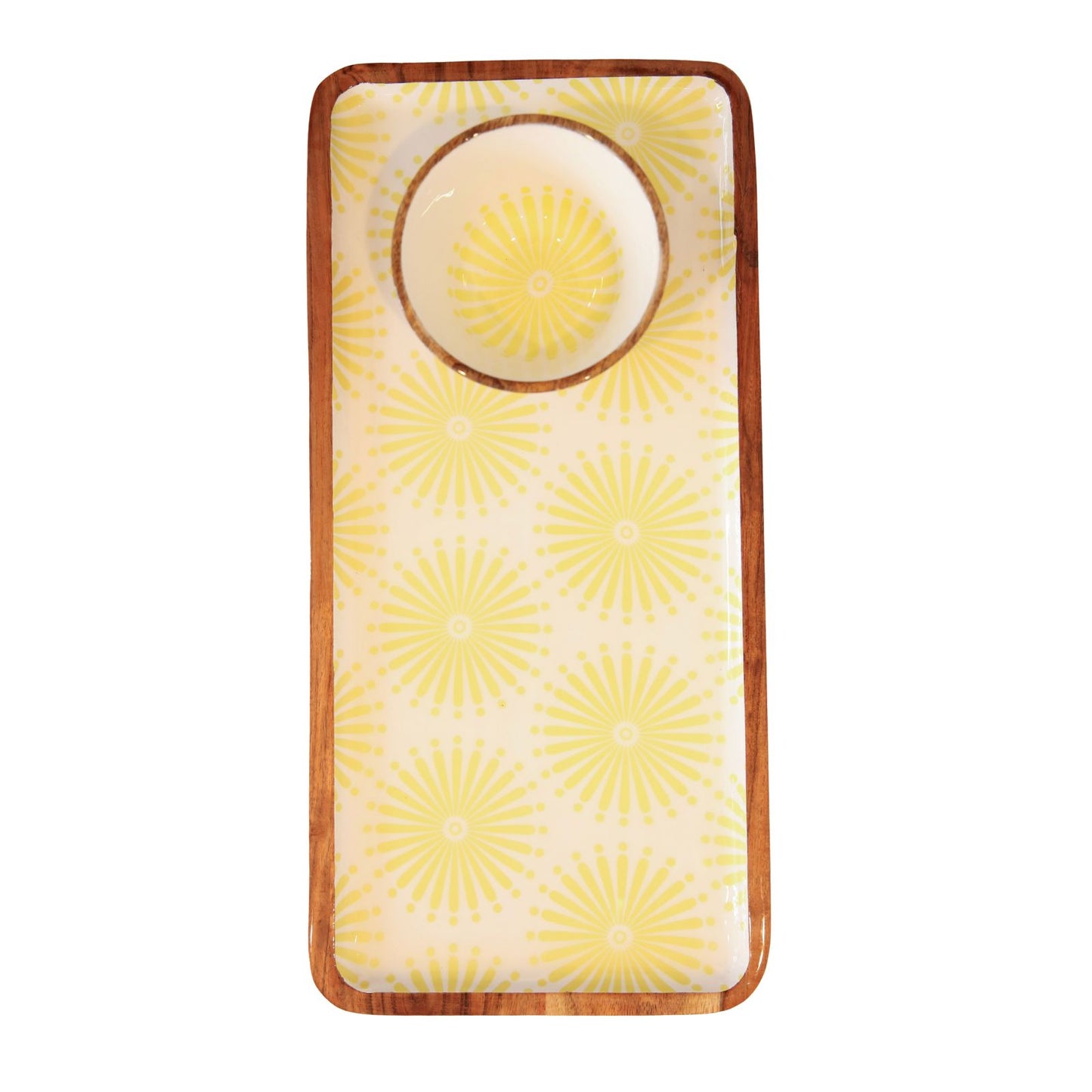 Indy Home Acacia & Enamel Bowl/Tray Set