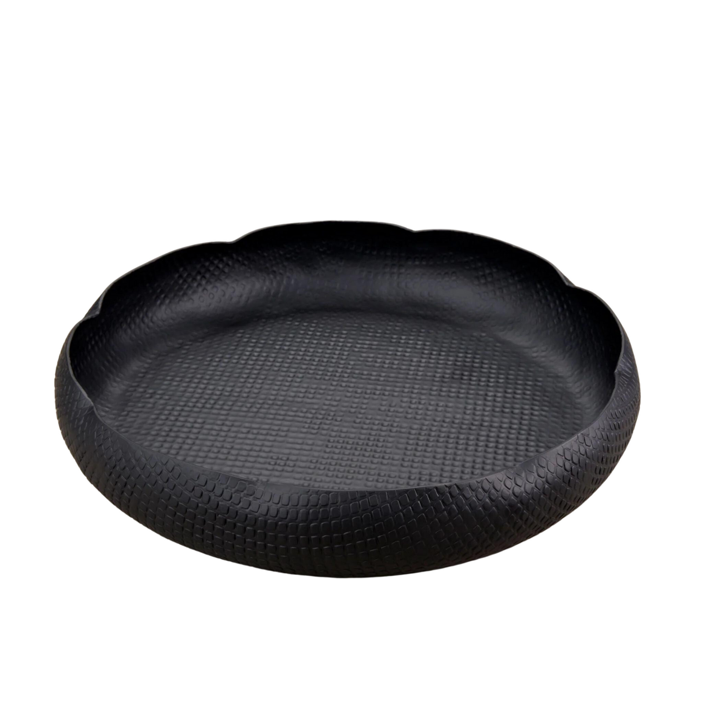 Crosshatch Aluminum Low Bowl