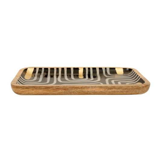 Abstract Mango Wood Decorative Tray
