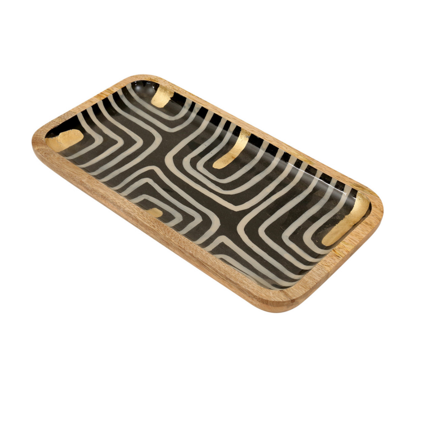 Abstract Mango Wood Decorative Tray