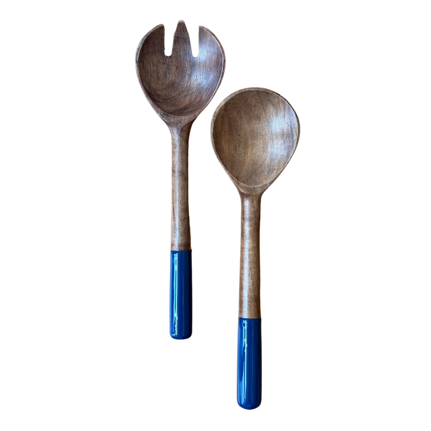 Indy Home Large Mango Wood & Enamel Servers