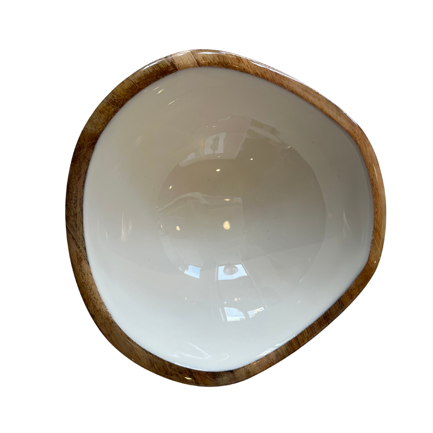 Indy Home Mango Wood & Enamel Small Curve Bowl