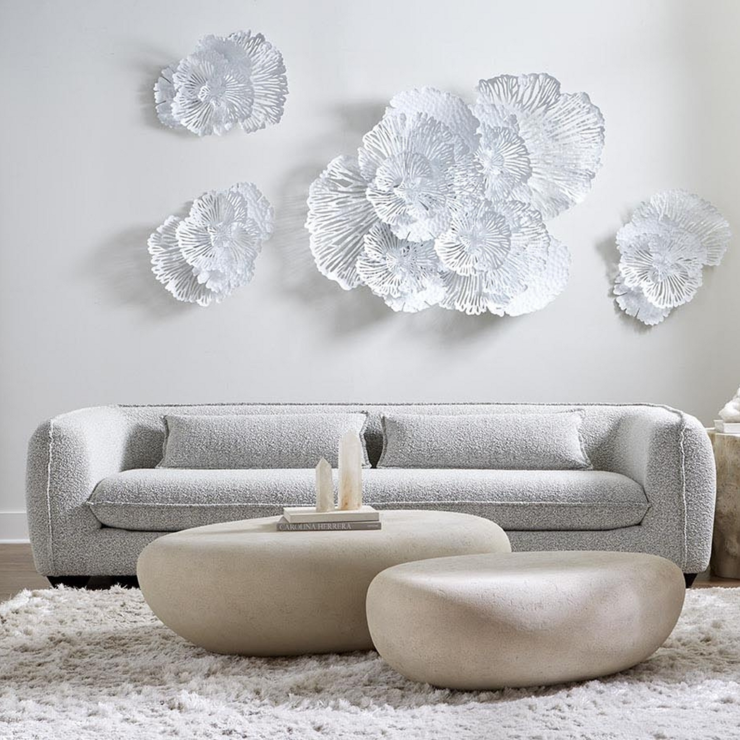 Sculpted Florals Metal Wall Art