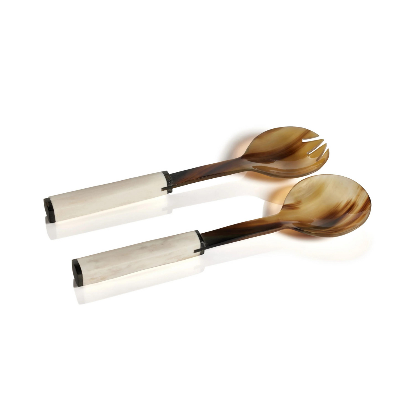 Variegated Horn & Bone Salad Servers