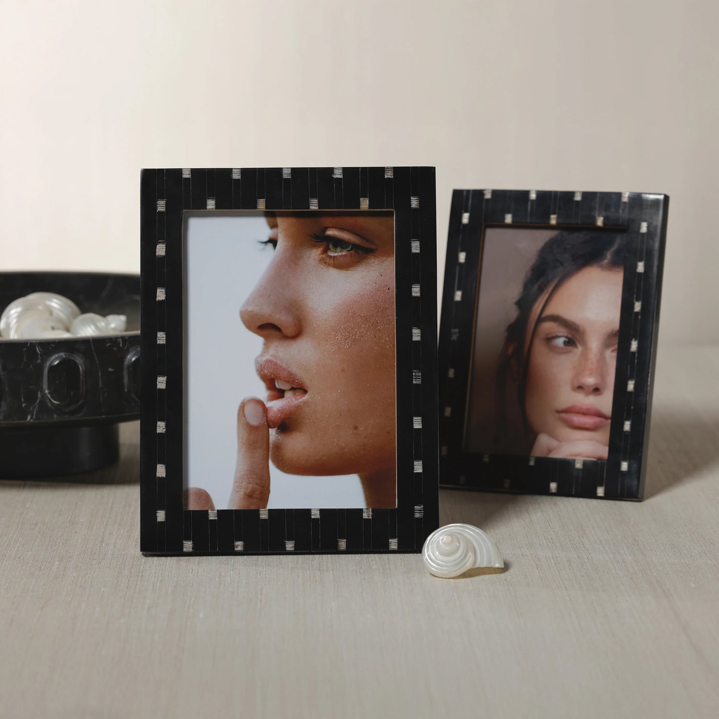 Chiseled Resin & Horn Photo Frame