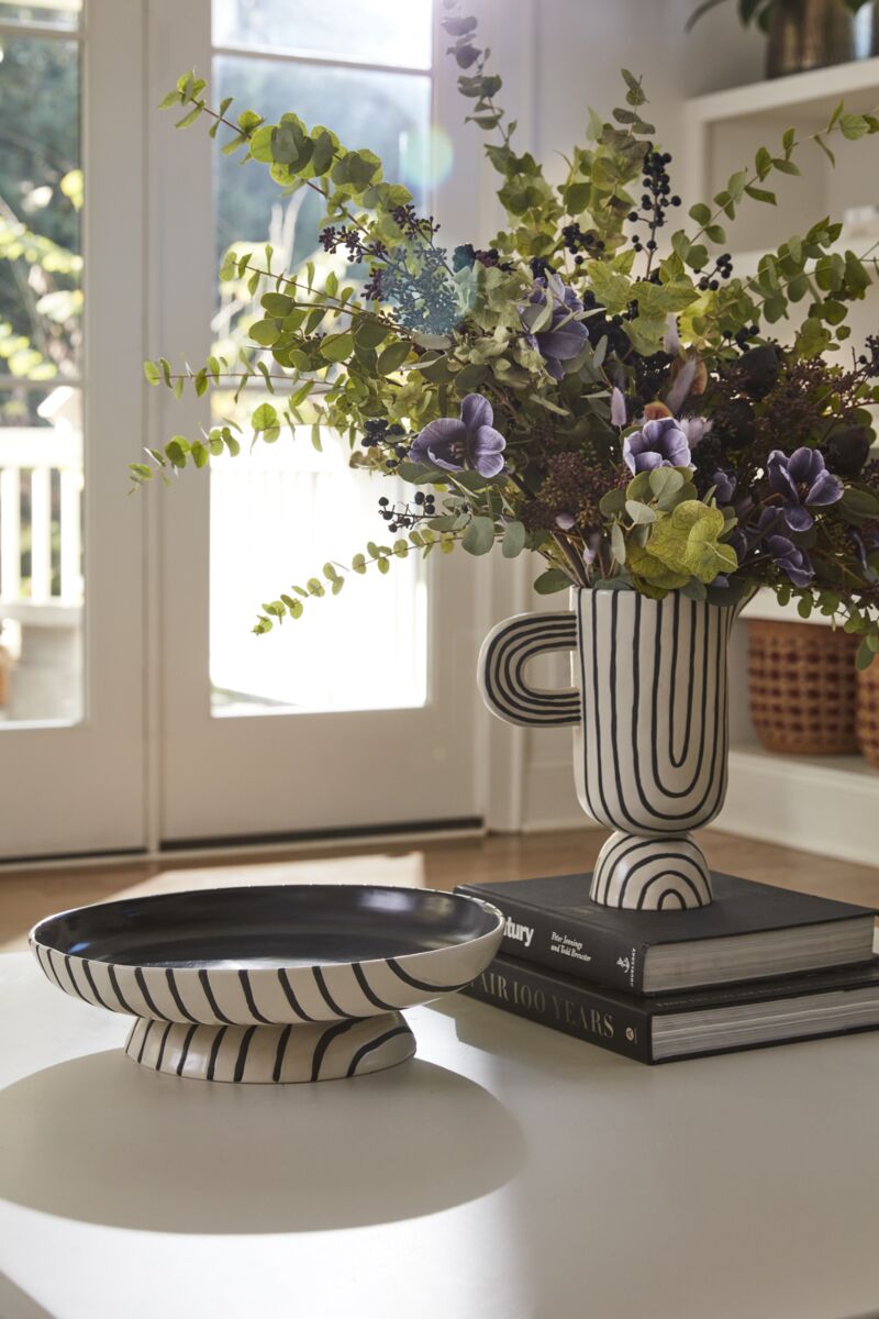 Large Stoneware Footed Bowl