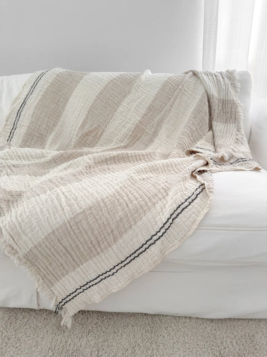 Crinkled Linen Throw