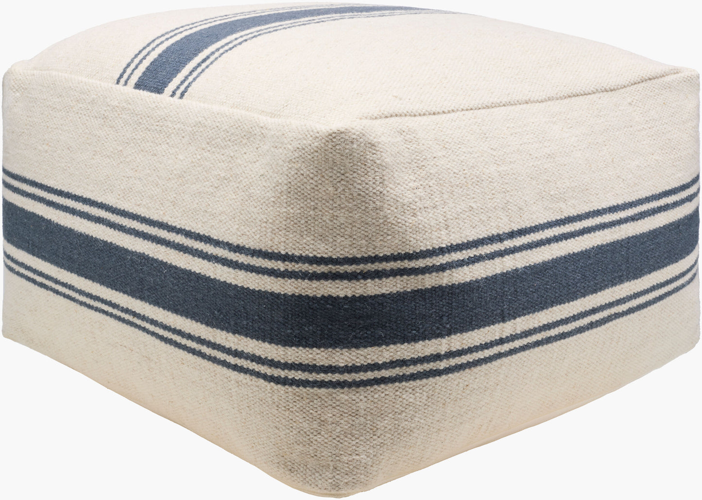 Woven Wool & Cotton Pouf
