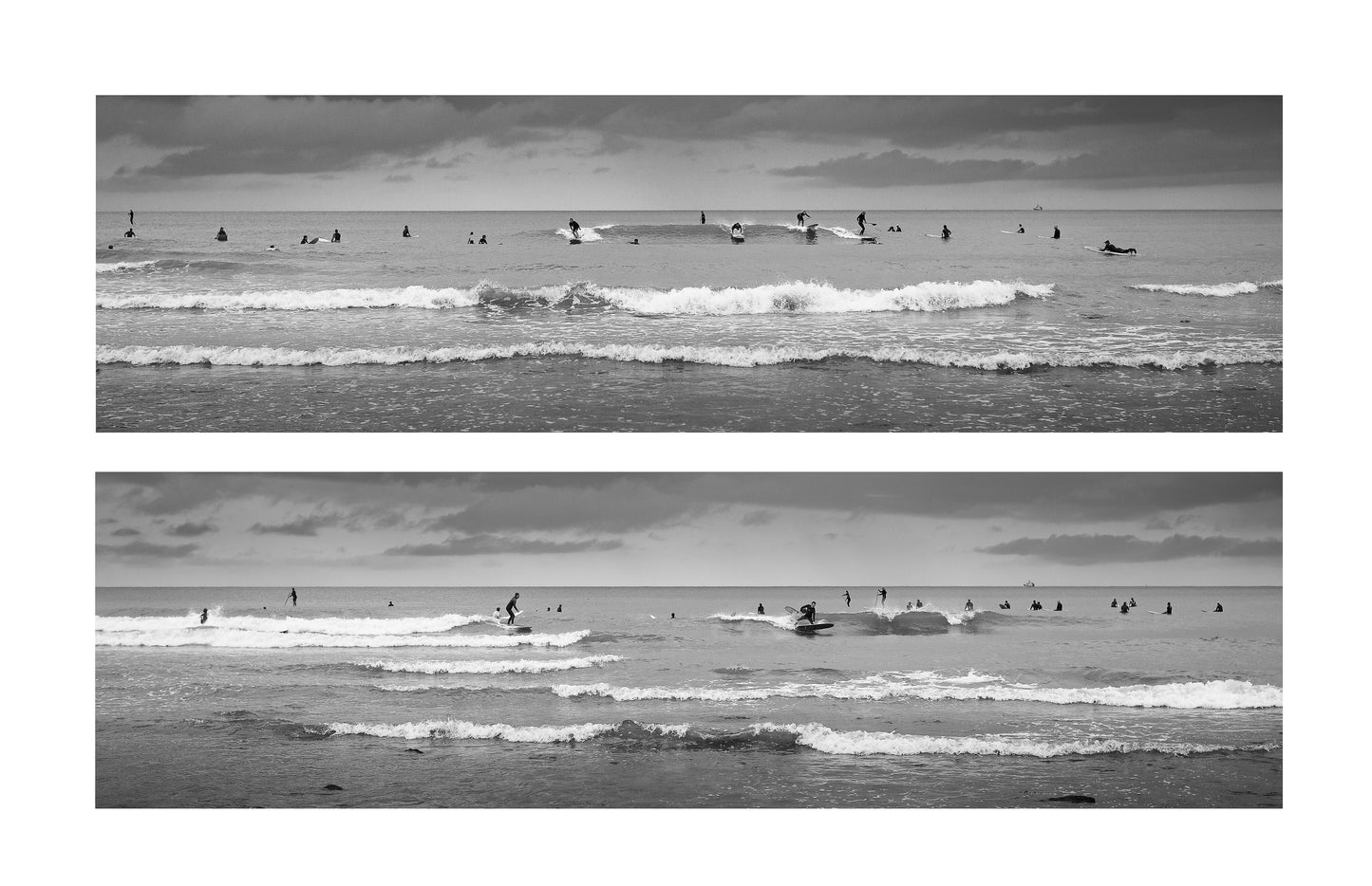 Diptych of Ditch Surfers