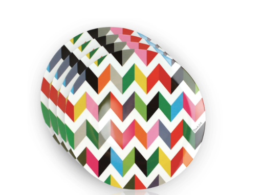 Colorful Patterned Dinner Plates (Set of 4)
