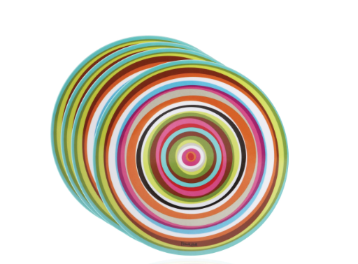 Colorful Patterned Dinner Plates (Set of 4)