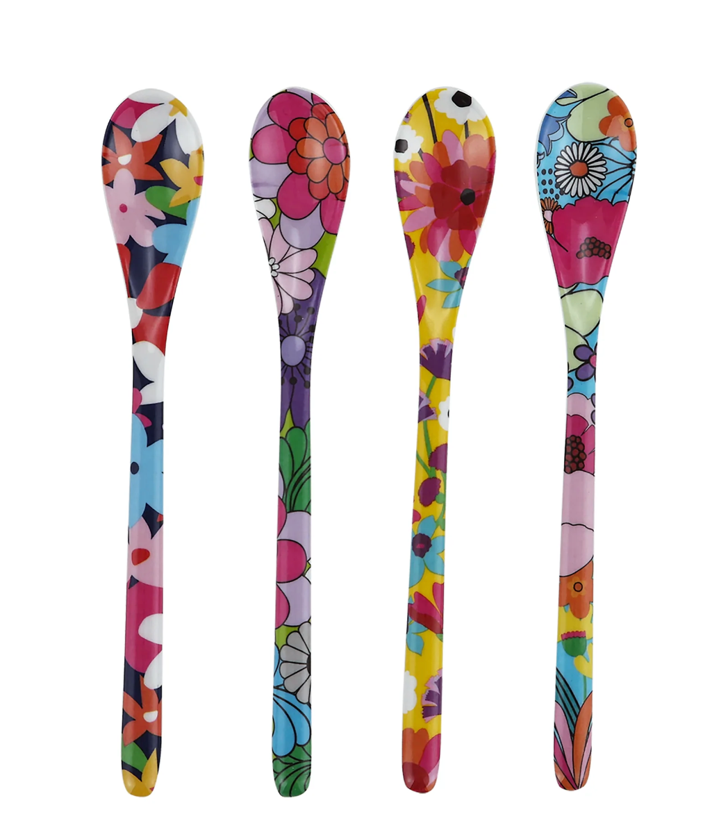 Colorful Patterned Dessert Spoons (Set of 4)