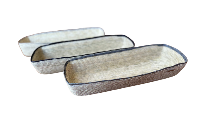 Rectangular Natural/Stripe Basket
