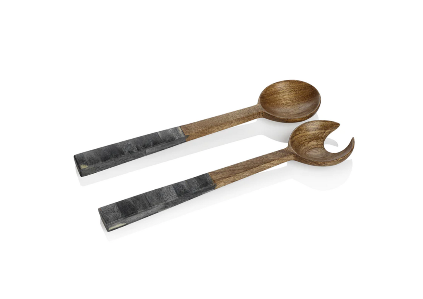 Mango Wood & Inlaid Bone Salad Servers