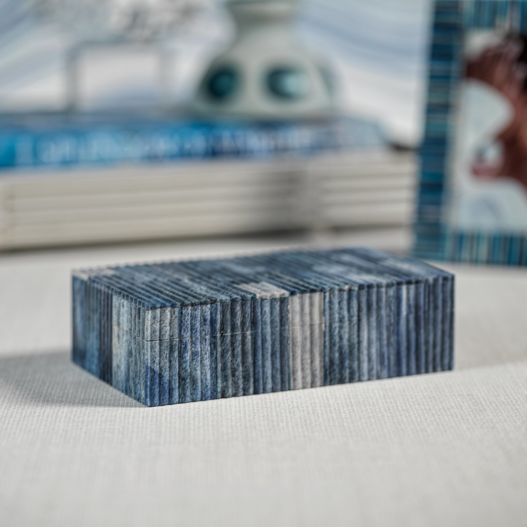 Biarritz Blue Ribbed Box
