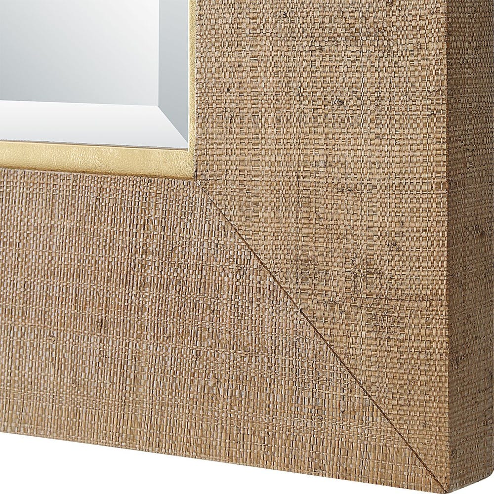 Grass Cloth Rectangular Mirror