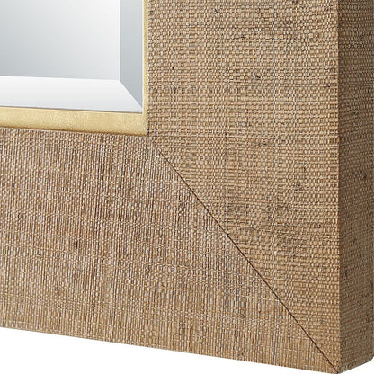 Grass Cloth Rectangular Mirror