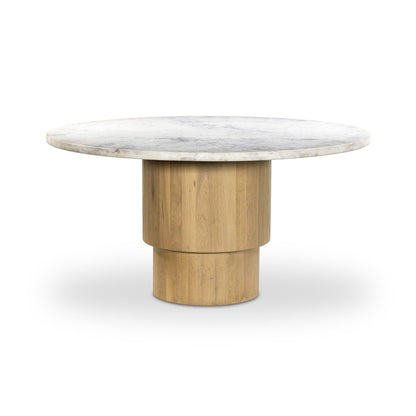 Oak & Marble Round Dining Table