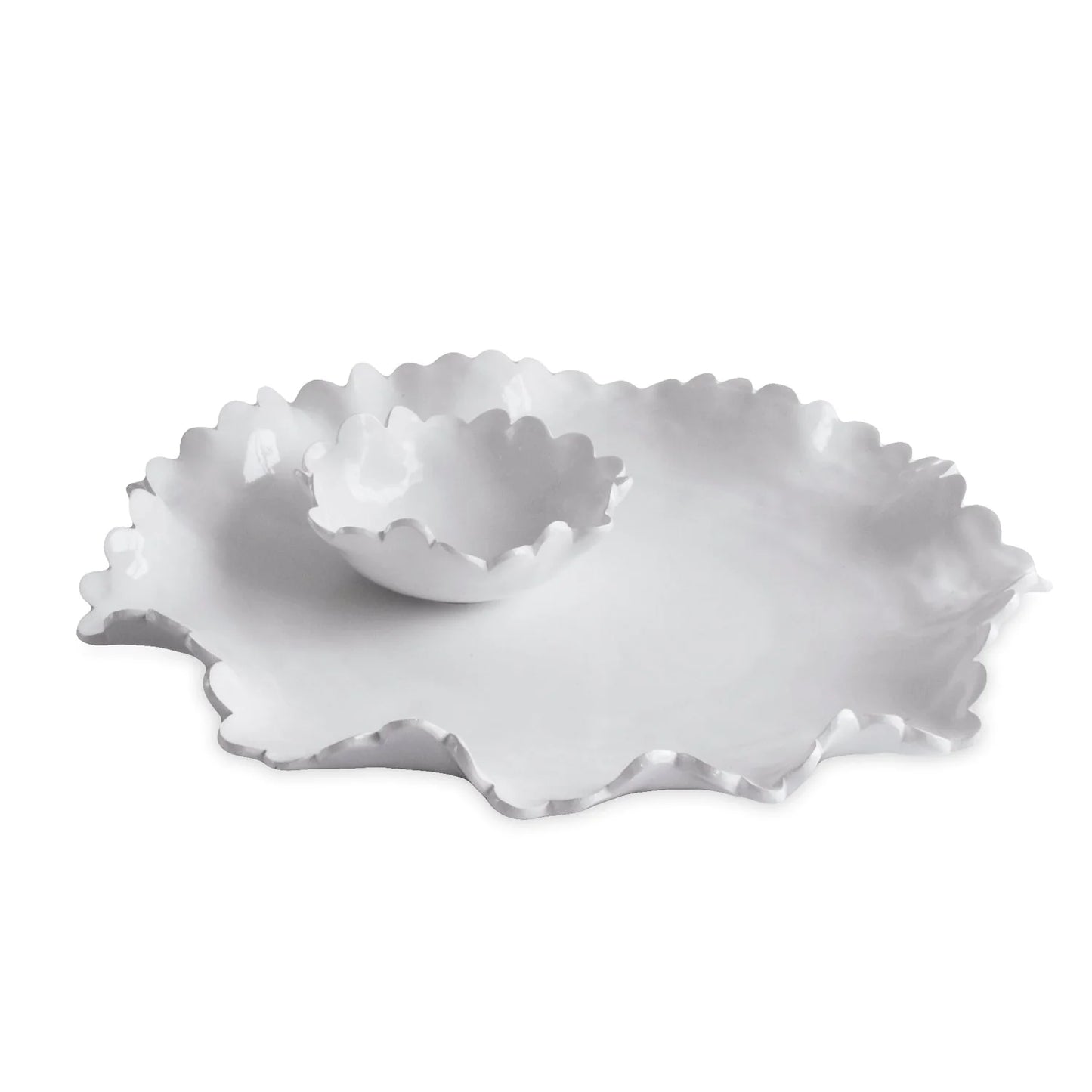 Round Melamine Platter & Mini Dip Bowl (2pc)