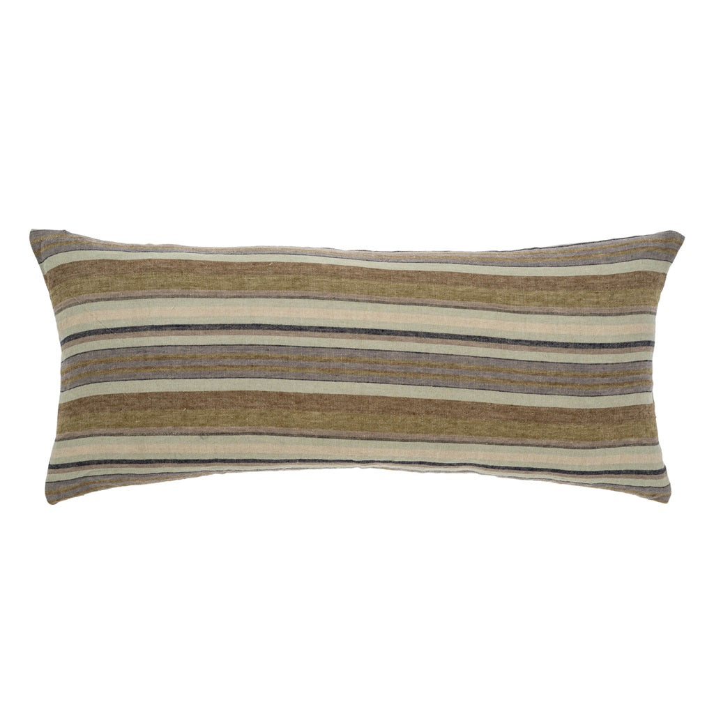 Striped Linen Lumbar Pillow