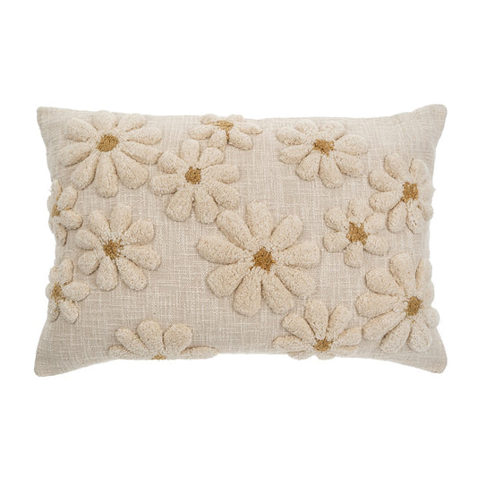 Tufted Daisy Lumbar Pillow