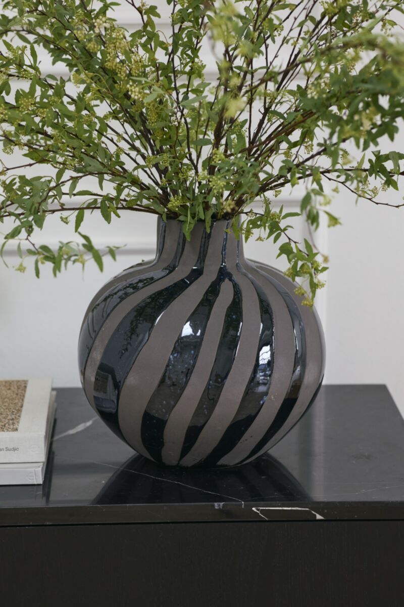 Moody Stripes Ceramic Vase