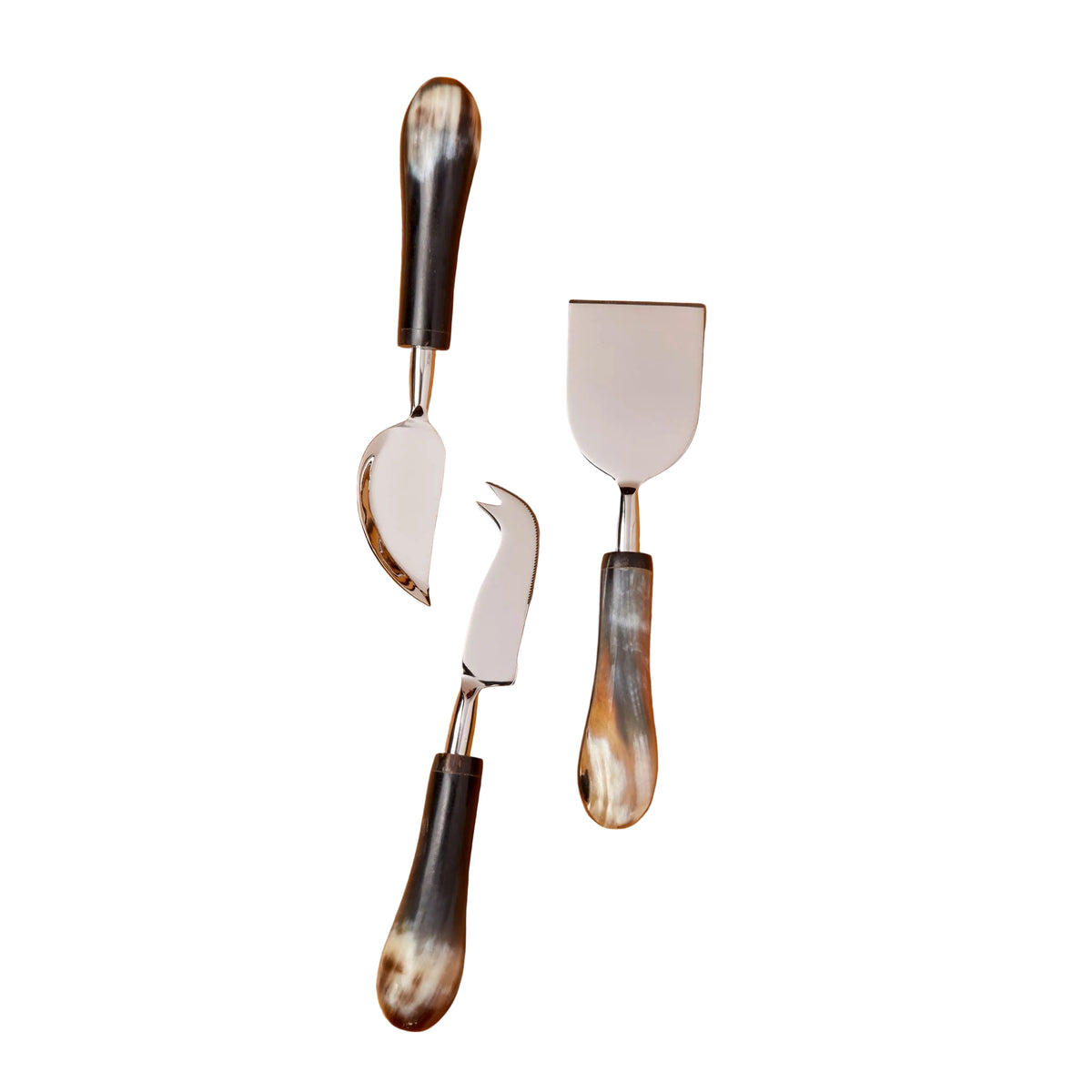 Horn & Stainless Cheese Set