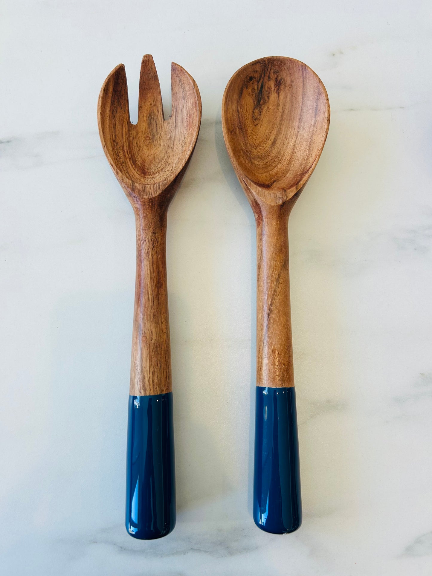 Indy Home Oval Mango Wood & Enamel Servers