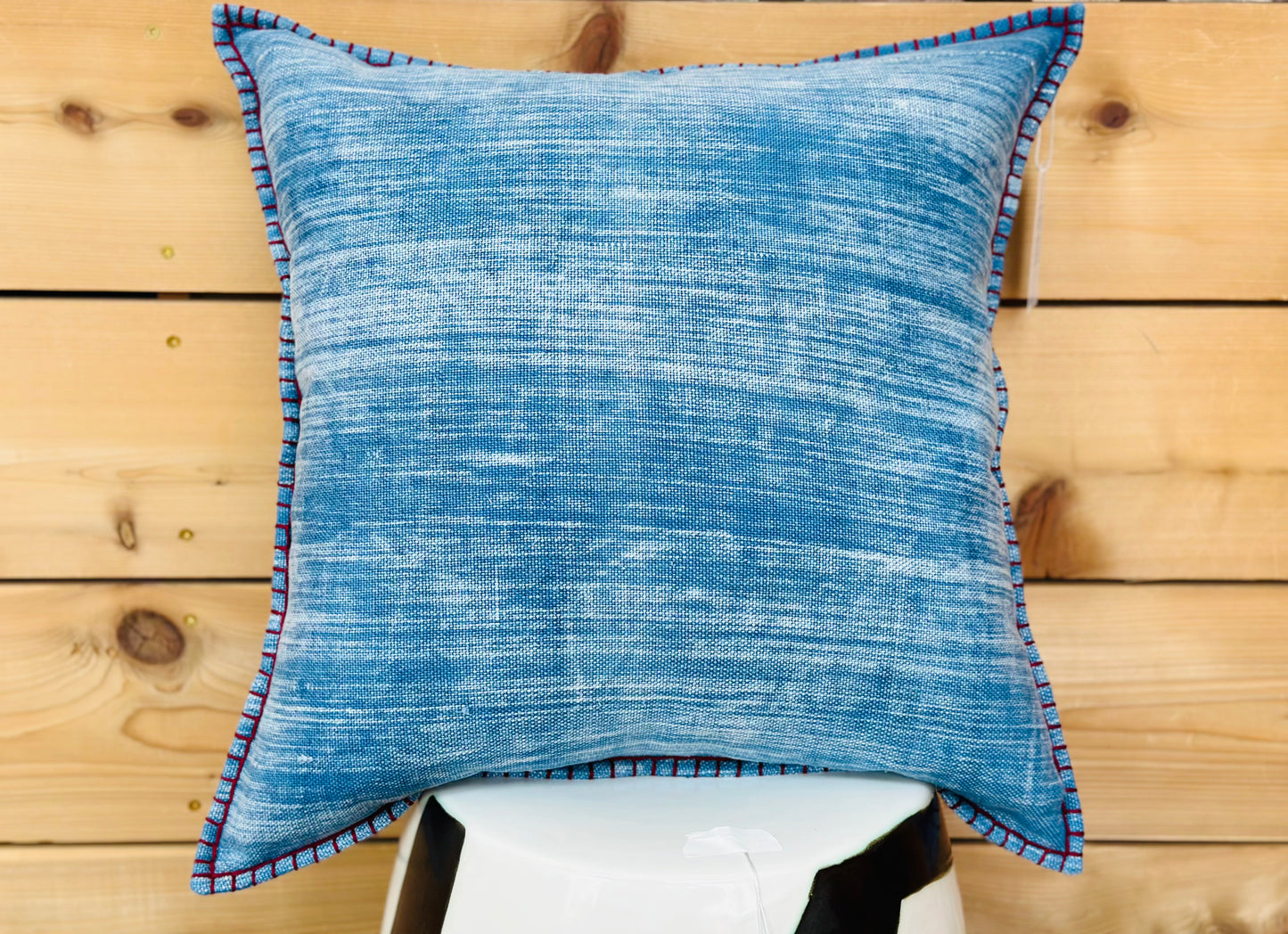 Indy Home Hand Spun Embroidered Pillow without Tassels