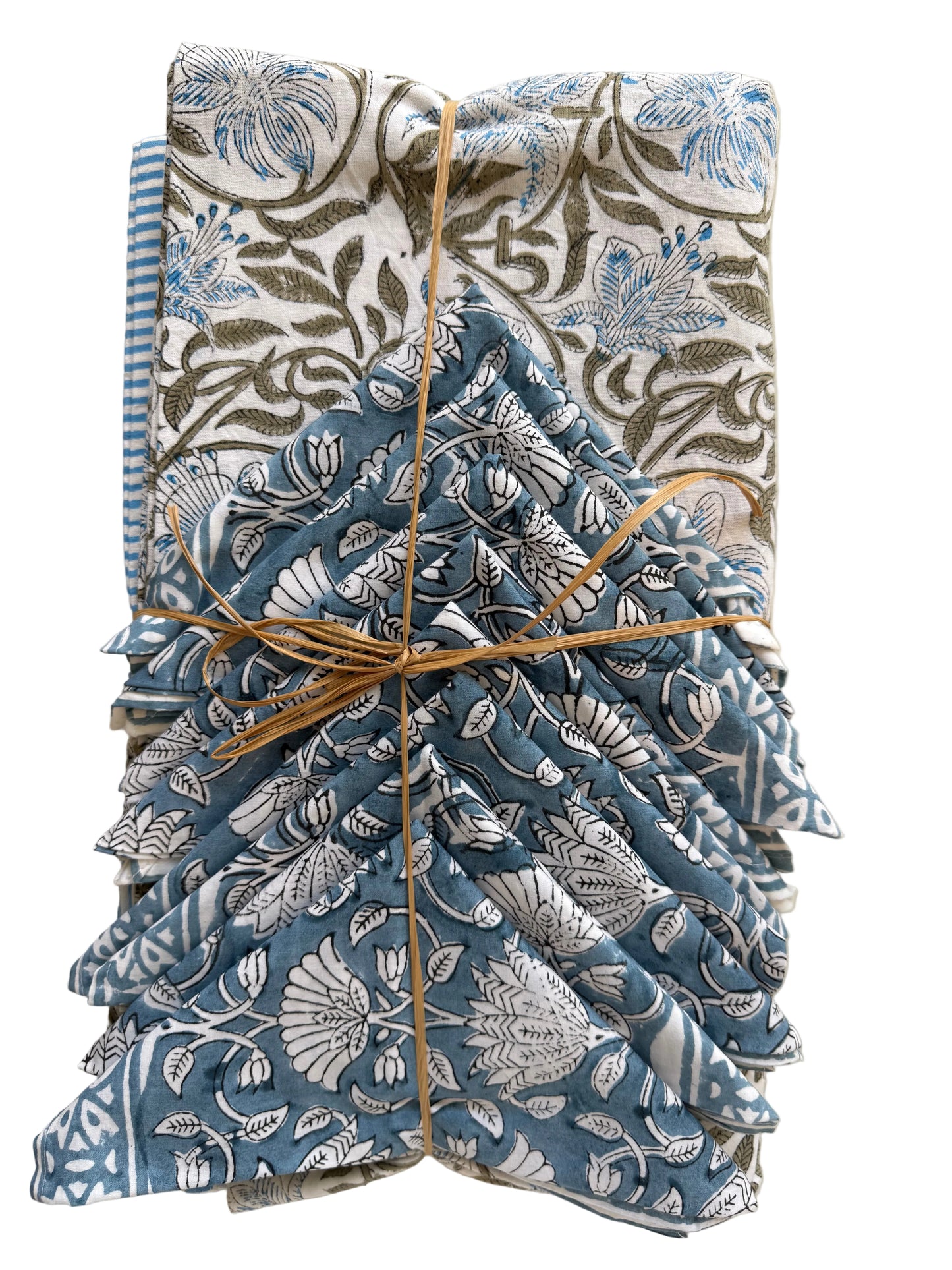 Indy Home Block Printed Tablecloth & Napkin Set