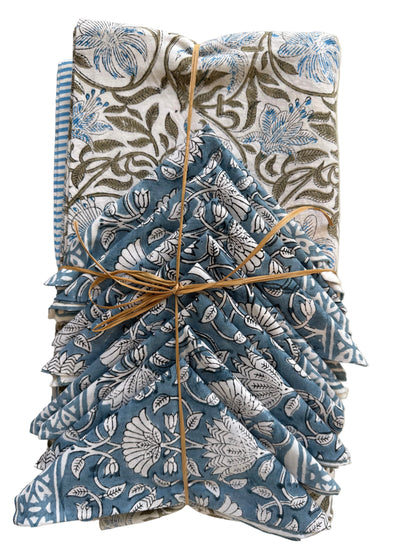 Indy Home Block Printed Tablecloth & Napkin Set