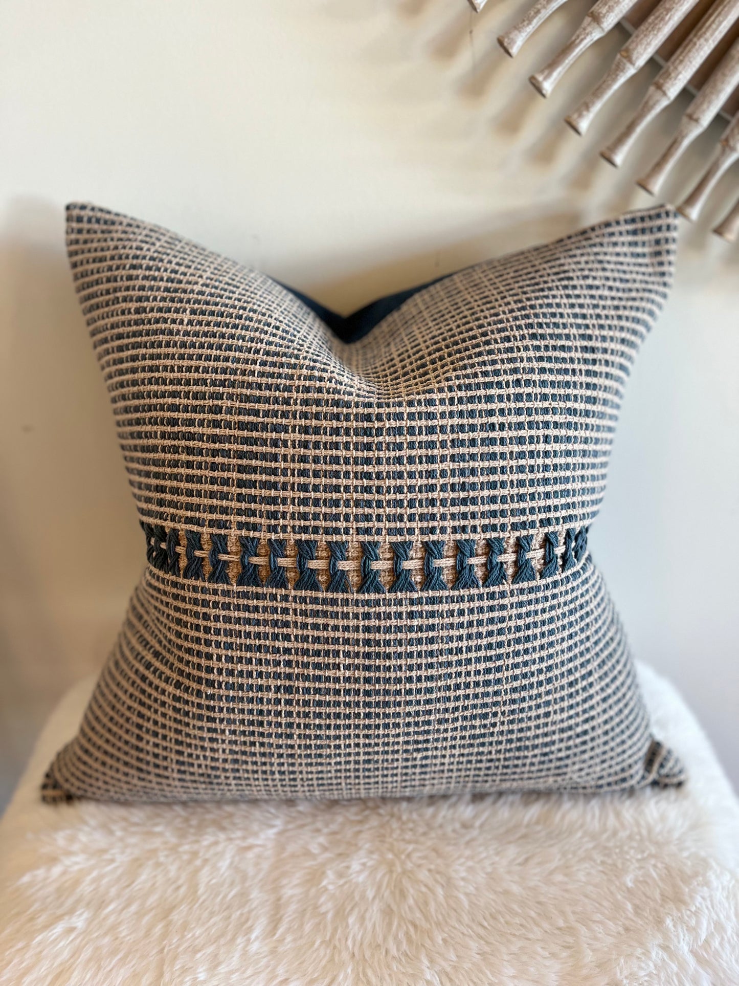 Textured Woven Stripe Pillow