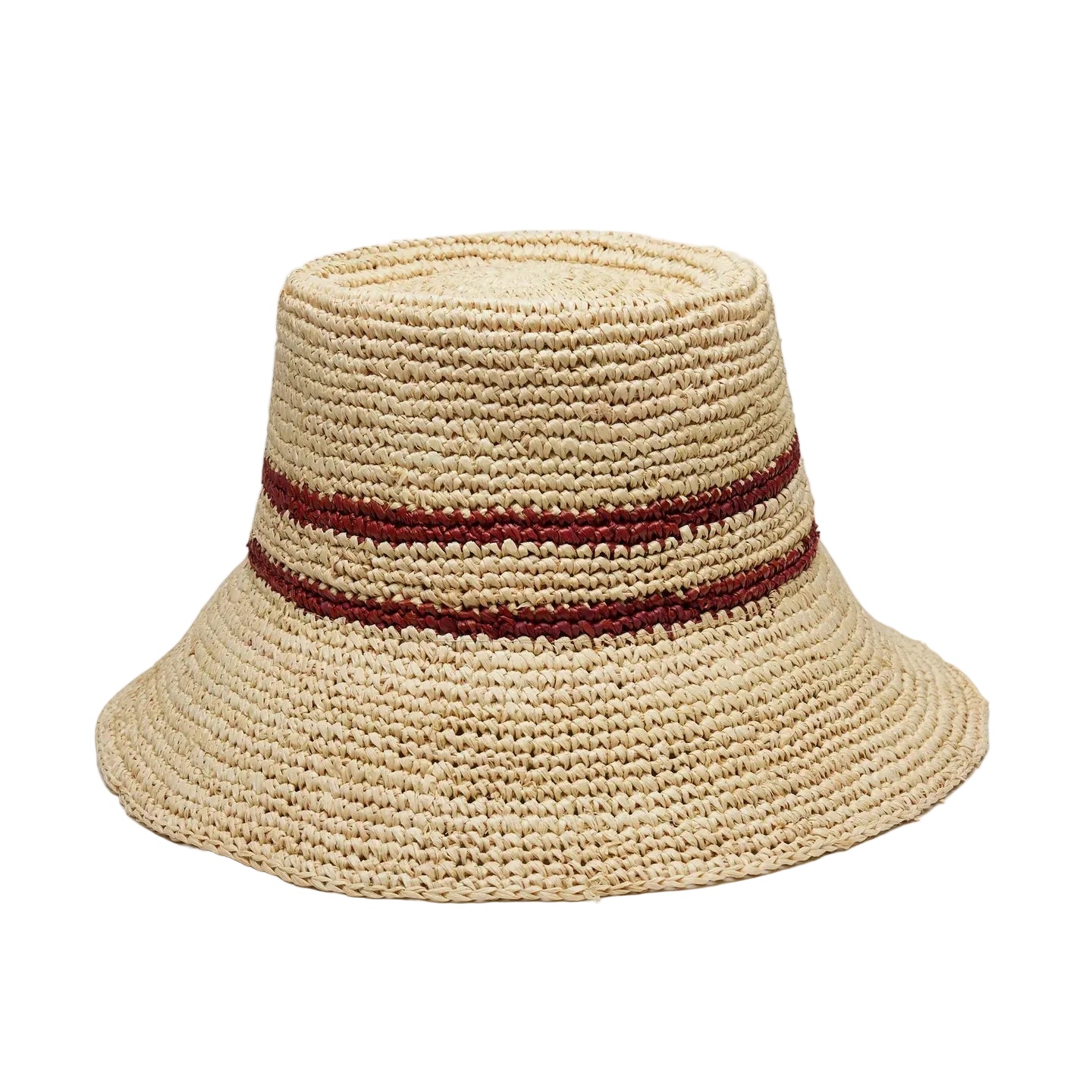 Stripe Raffia Bucket Hat