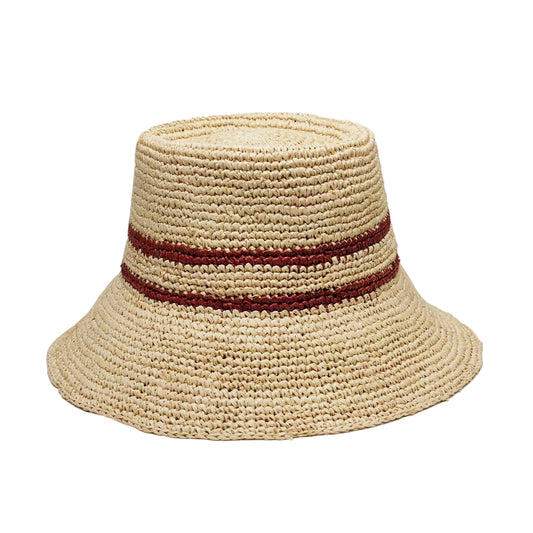 Stripe Raffia Bucket Hat