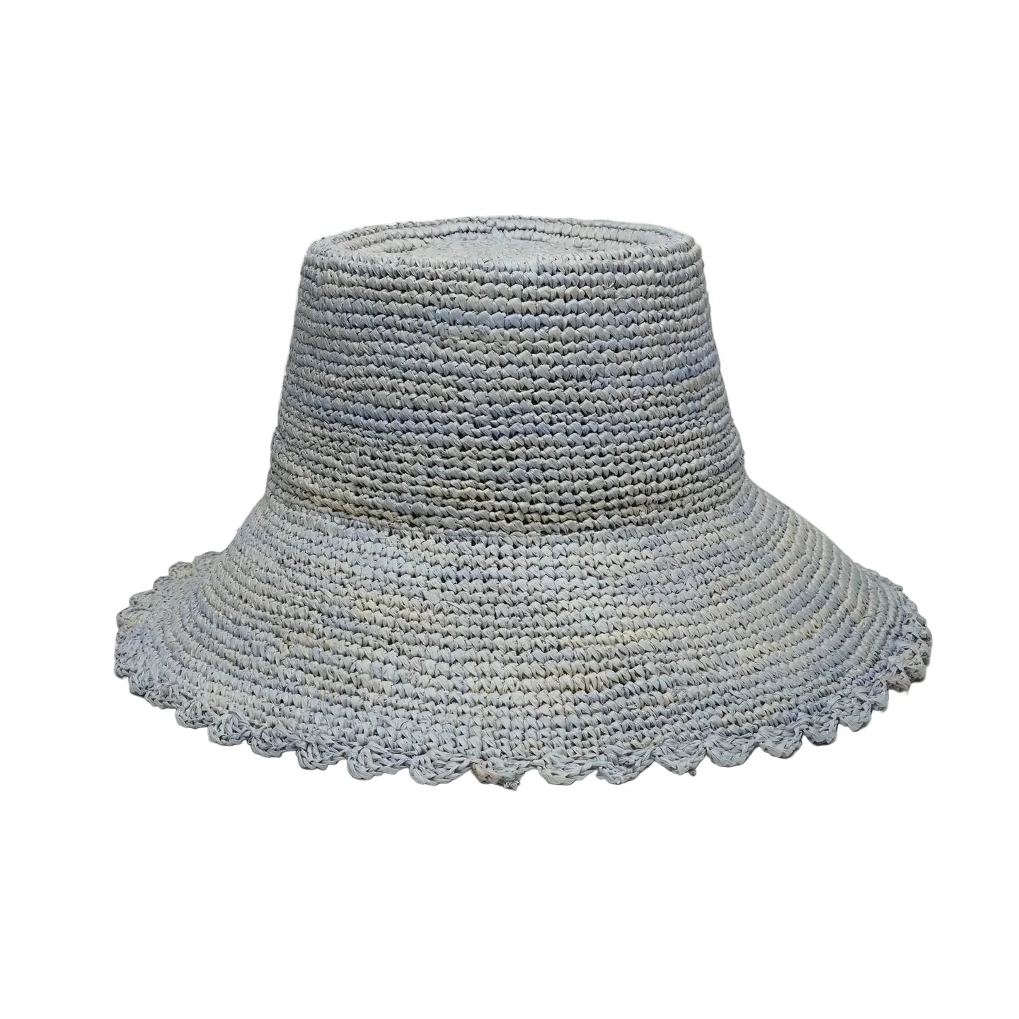 Lacy Crochet Raffia Bucket Hat