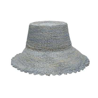 Lacy Crochet Raffia Bucket Hat
