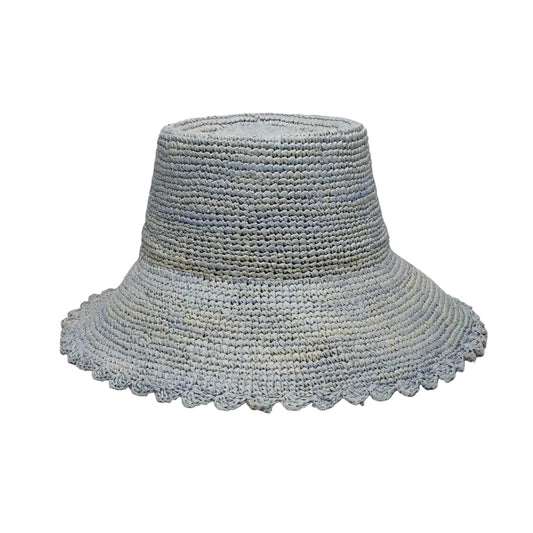 Lacy Crochet Raffia Bucket Hat