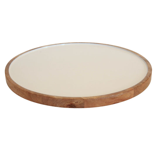 Indy Home Wood & Enamel Round Platter