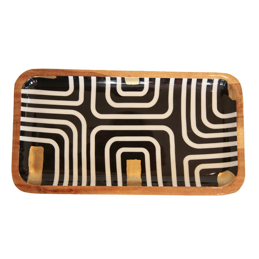 Indy Home Mango Wood & Enamel Small Tray