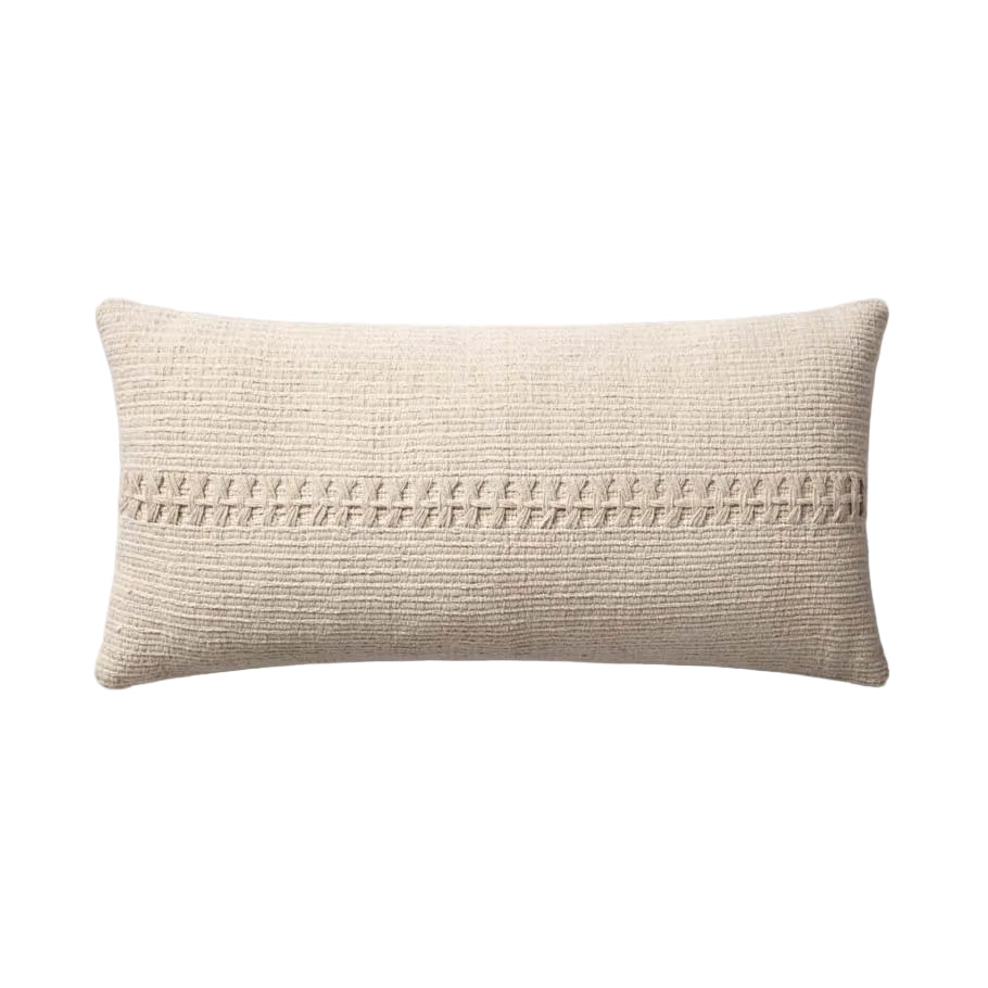 Textured Woven Stripe Lumbar Pillow