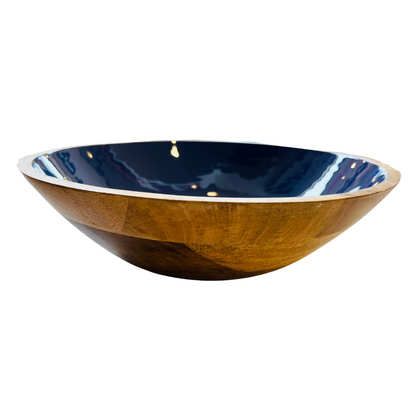 Indy Home Mango Wood & Color Enamel Bowl