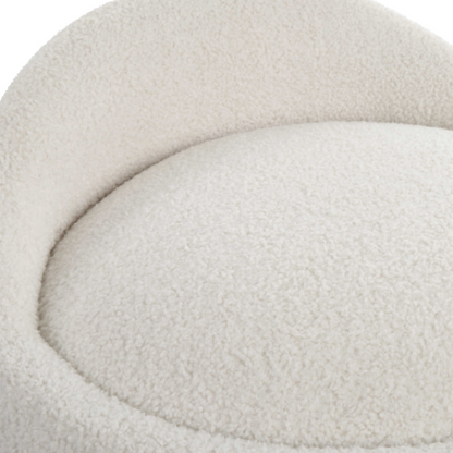 Faux Sheepskin Swivel Ottoman